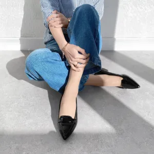 10% OFF: 2024SSBI: Low-cut pointed-toe loafers (124) Black E