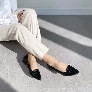 10% OFF: 2024SSBI: Low-cut pointed-toe loafers (124) Black