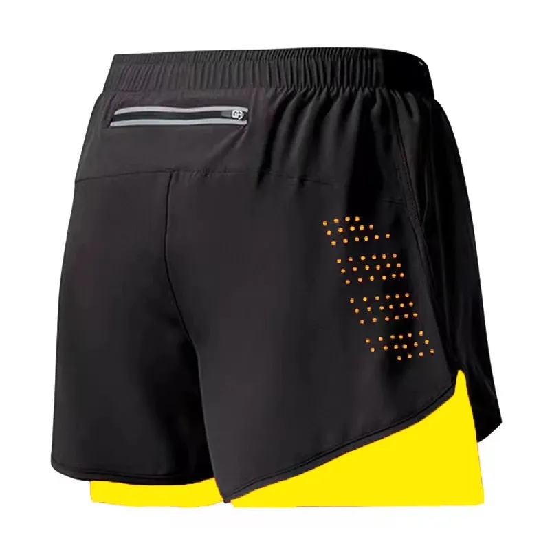 2024 Running Shorts Sportswear 2 in 1 Training Short Pant Summer Double-deck Beach Homme Jogging Clothing Gym Sport Shorts Men