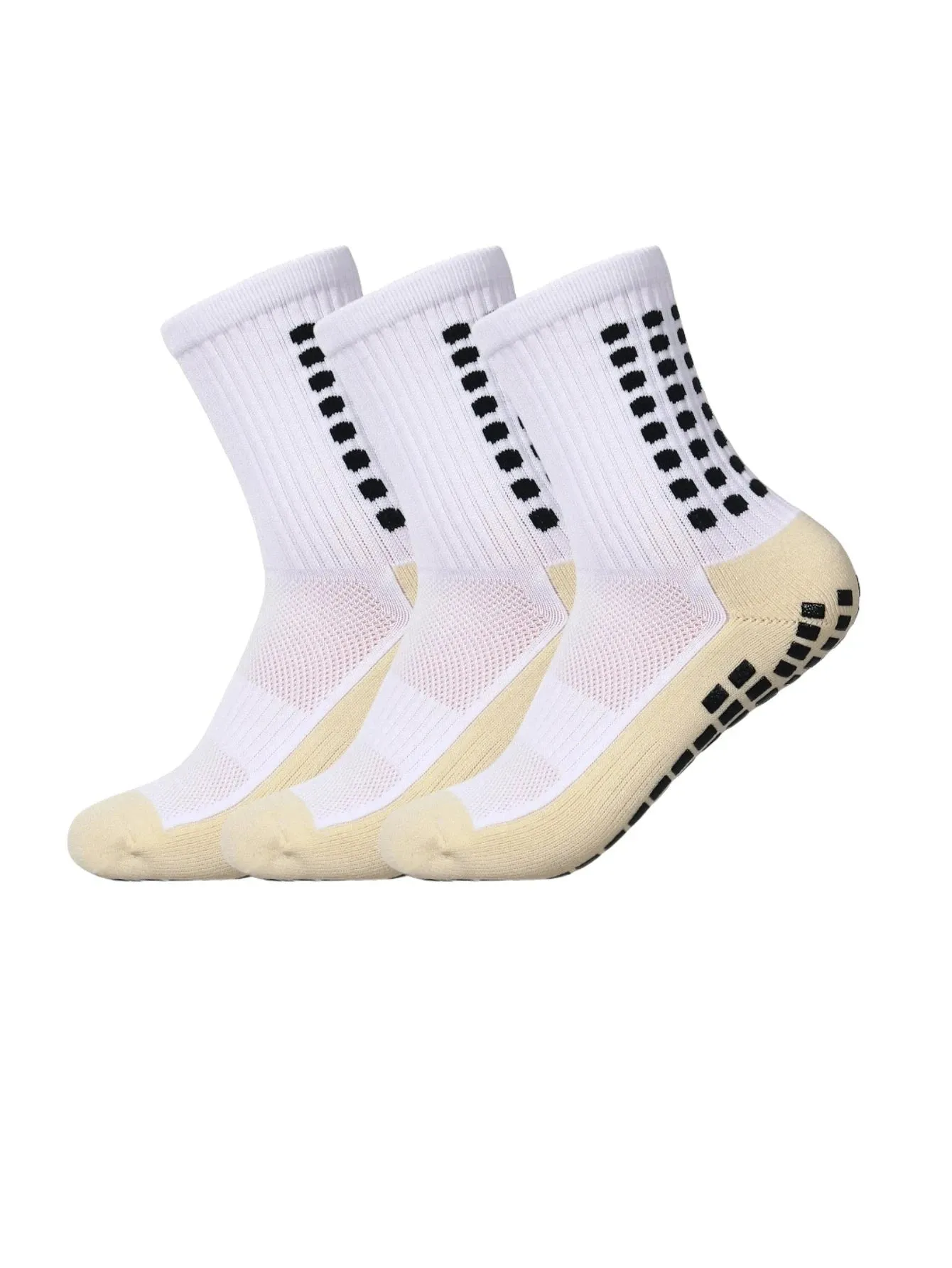 Anti-Skid Athletic Socks with Adhesive Points – 3 Pairs for Sports & Casual Wear