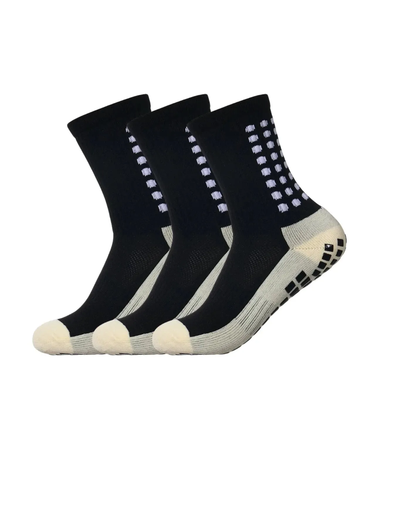 Anti-Skid Athletic Socks with Adhesive Points – 3 Pairs for Sports & Casual Wear