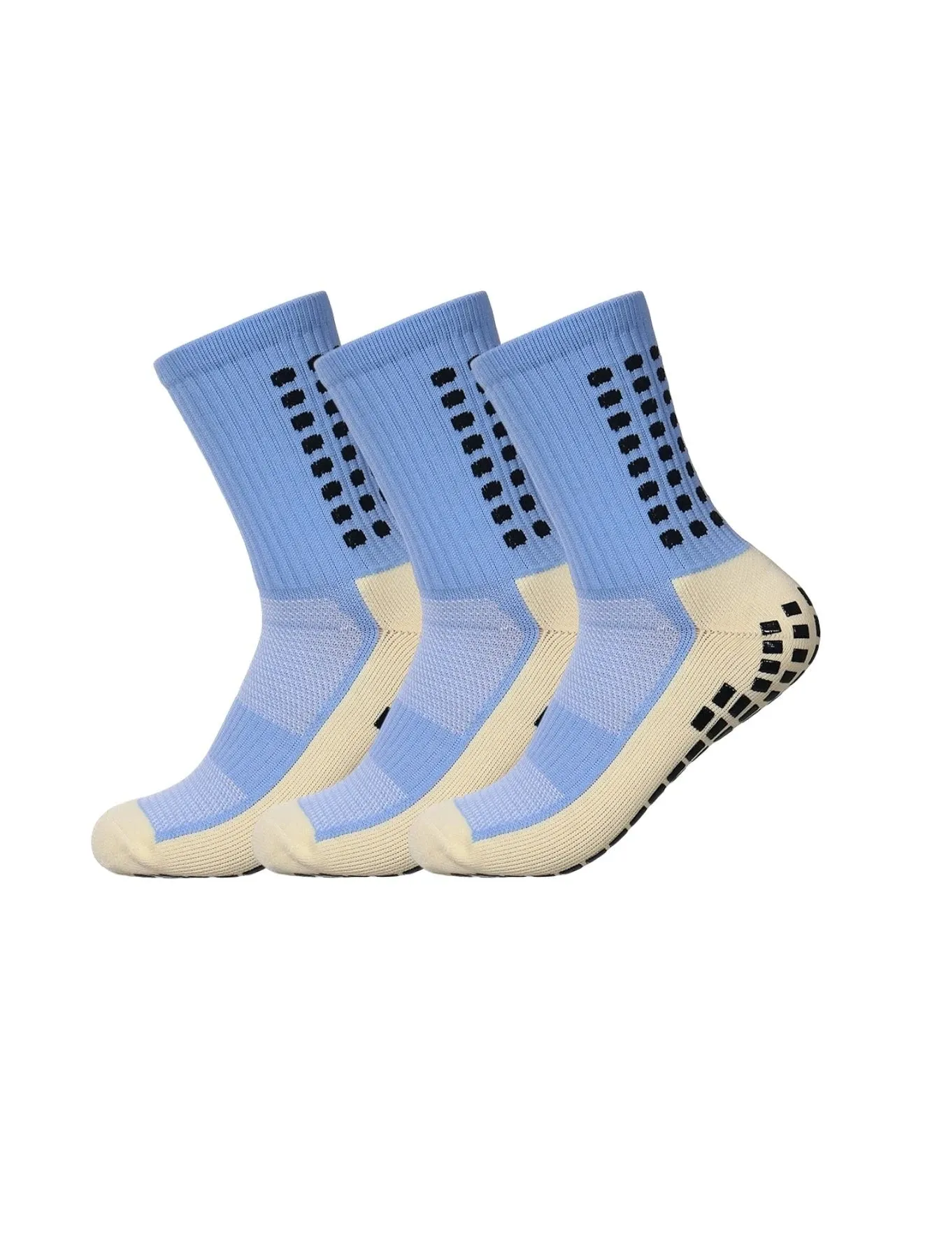 Anti-Skid Athletic Socks with Adhesive Points – 3 Pairs for Sports & Casual Wear