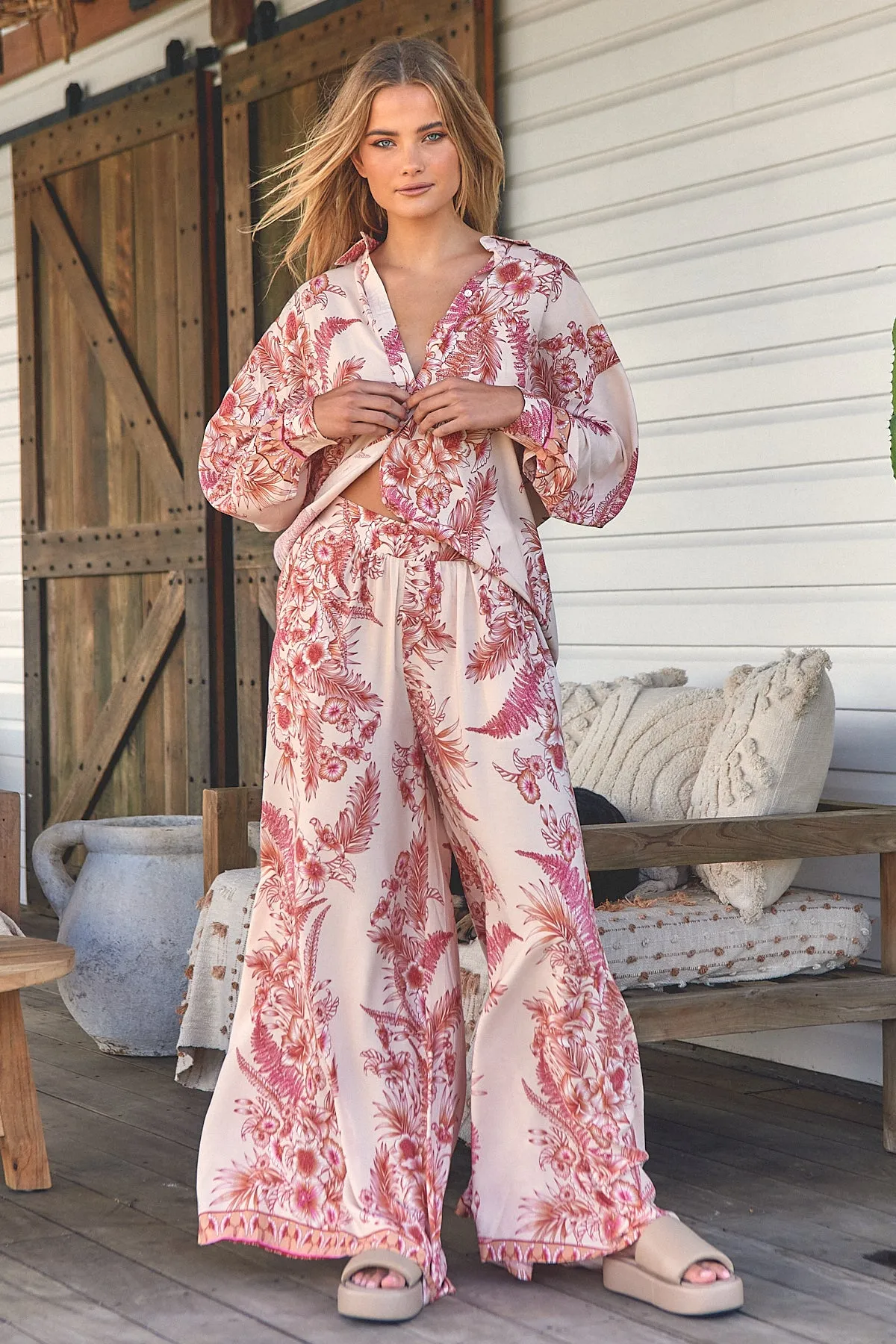 Balmy Nights Print Bombay Pants