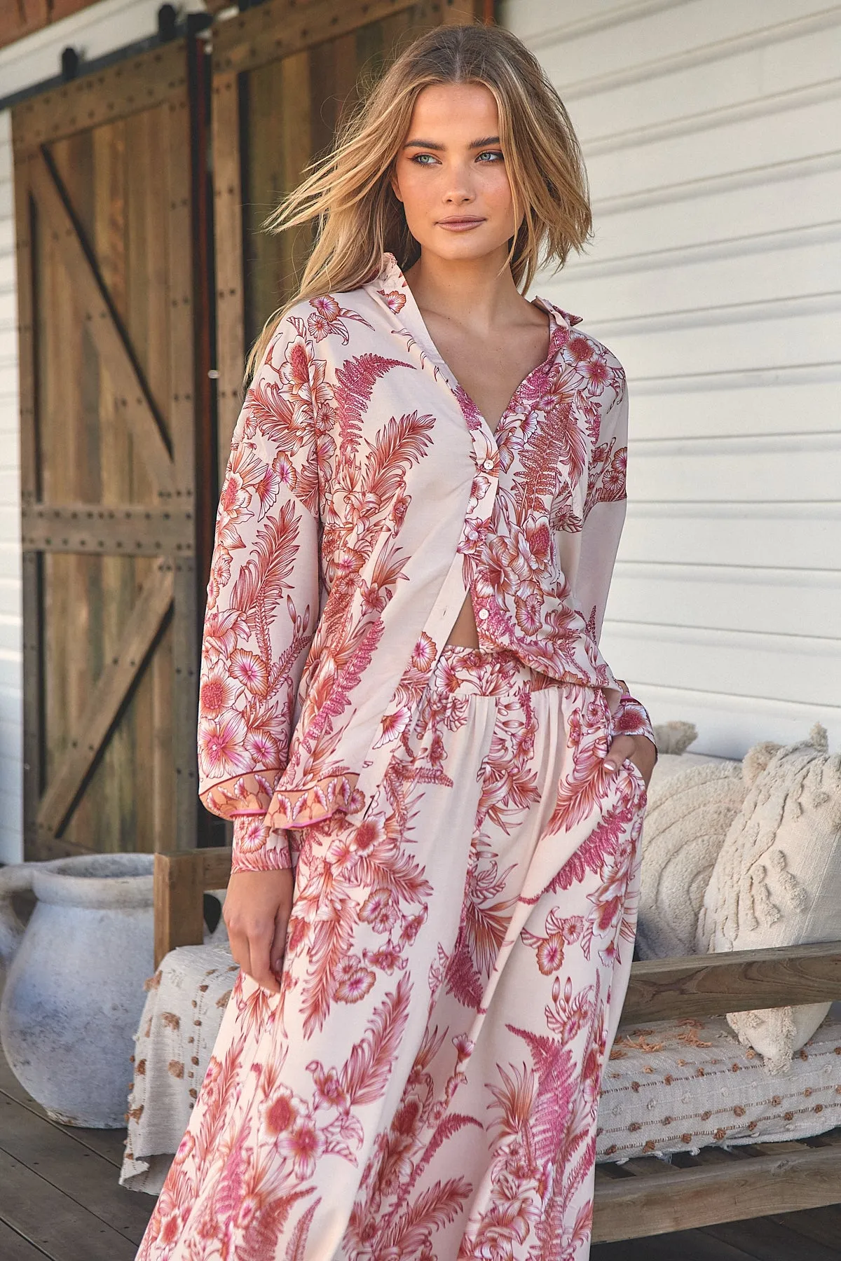Balmy Nights Print Bombay Pants