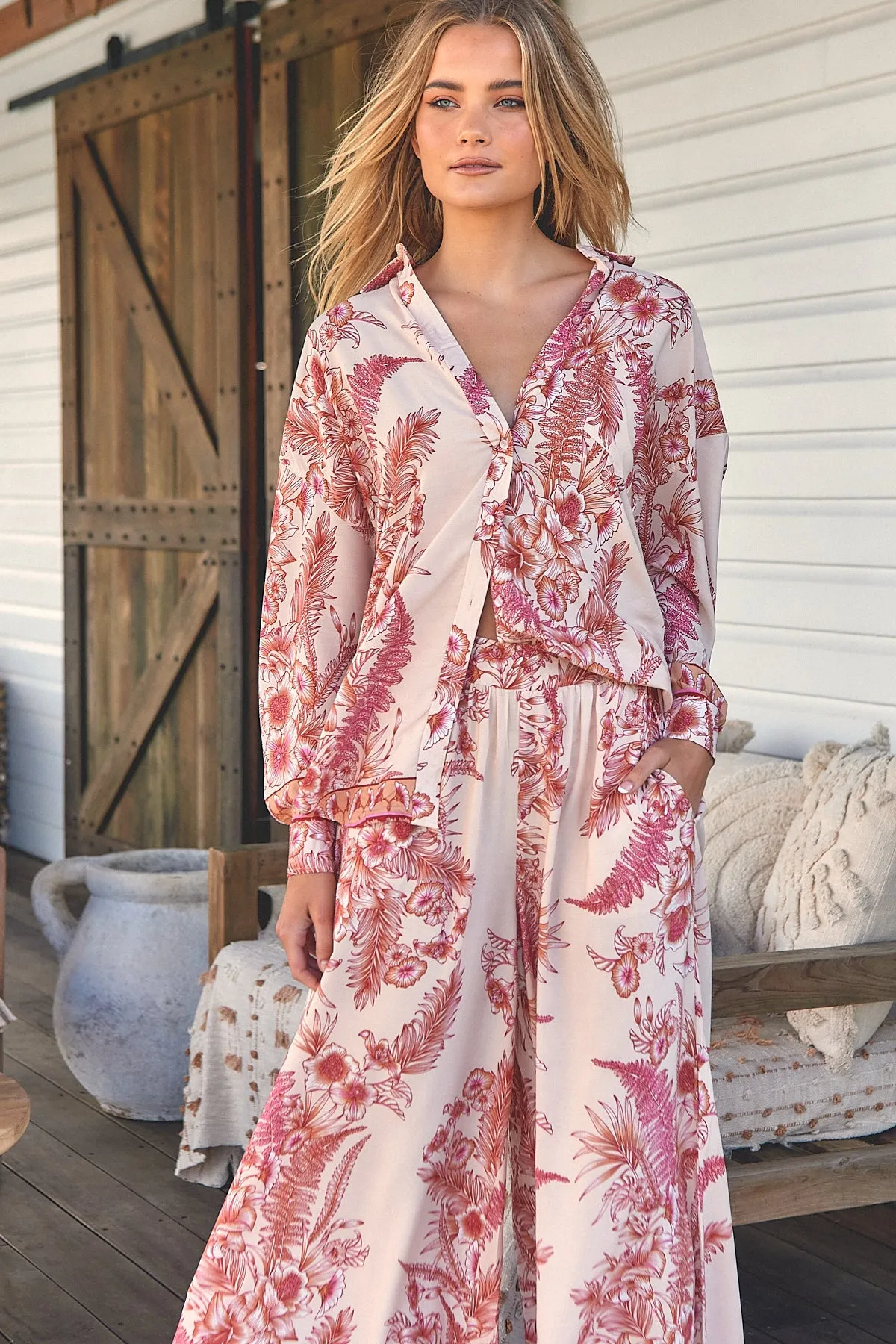 Balmy Nights Print Bombay Pants