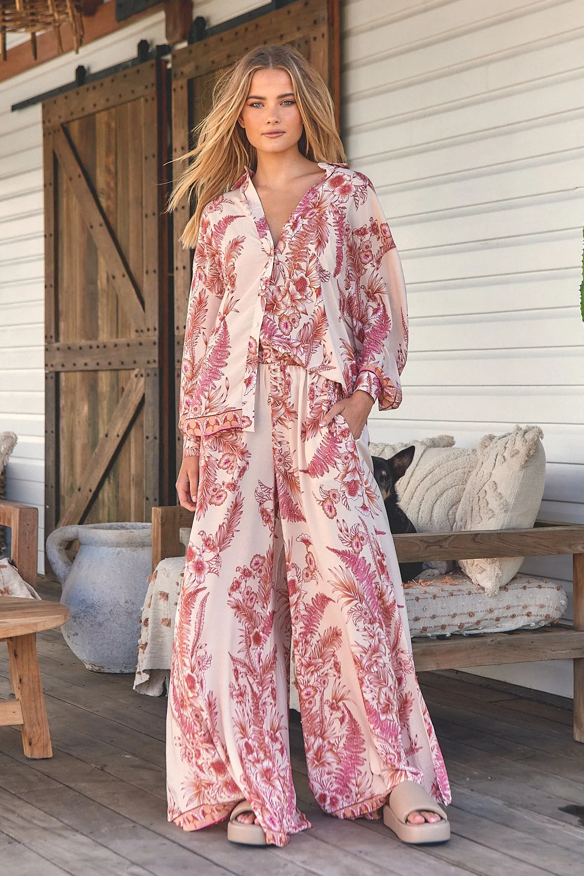 Balmy Nights Print Bombay Pants