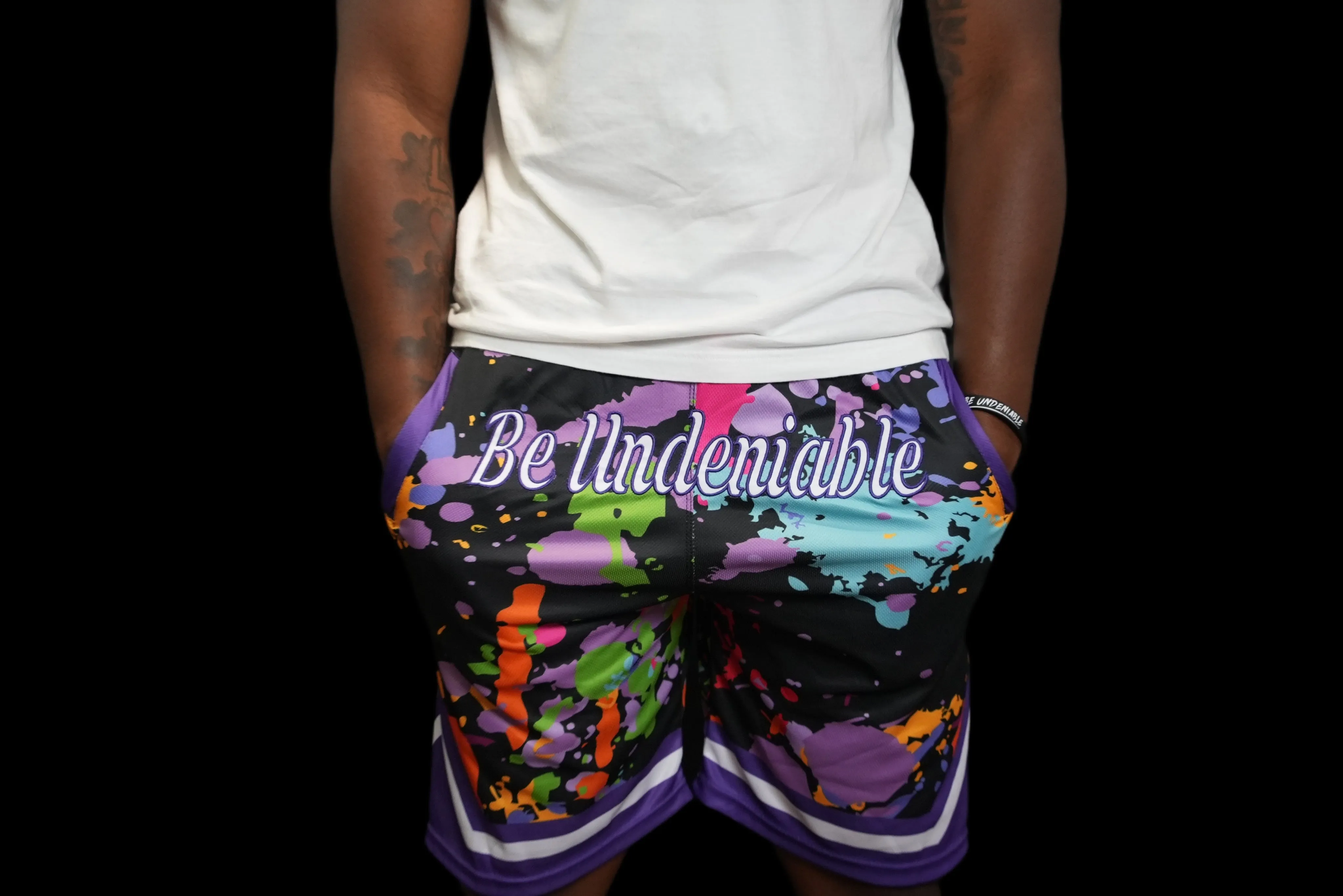 Be Undeniable "Splat" Mesh Shorts
