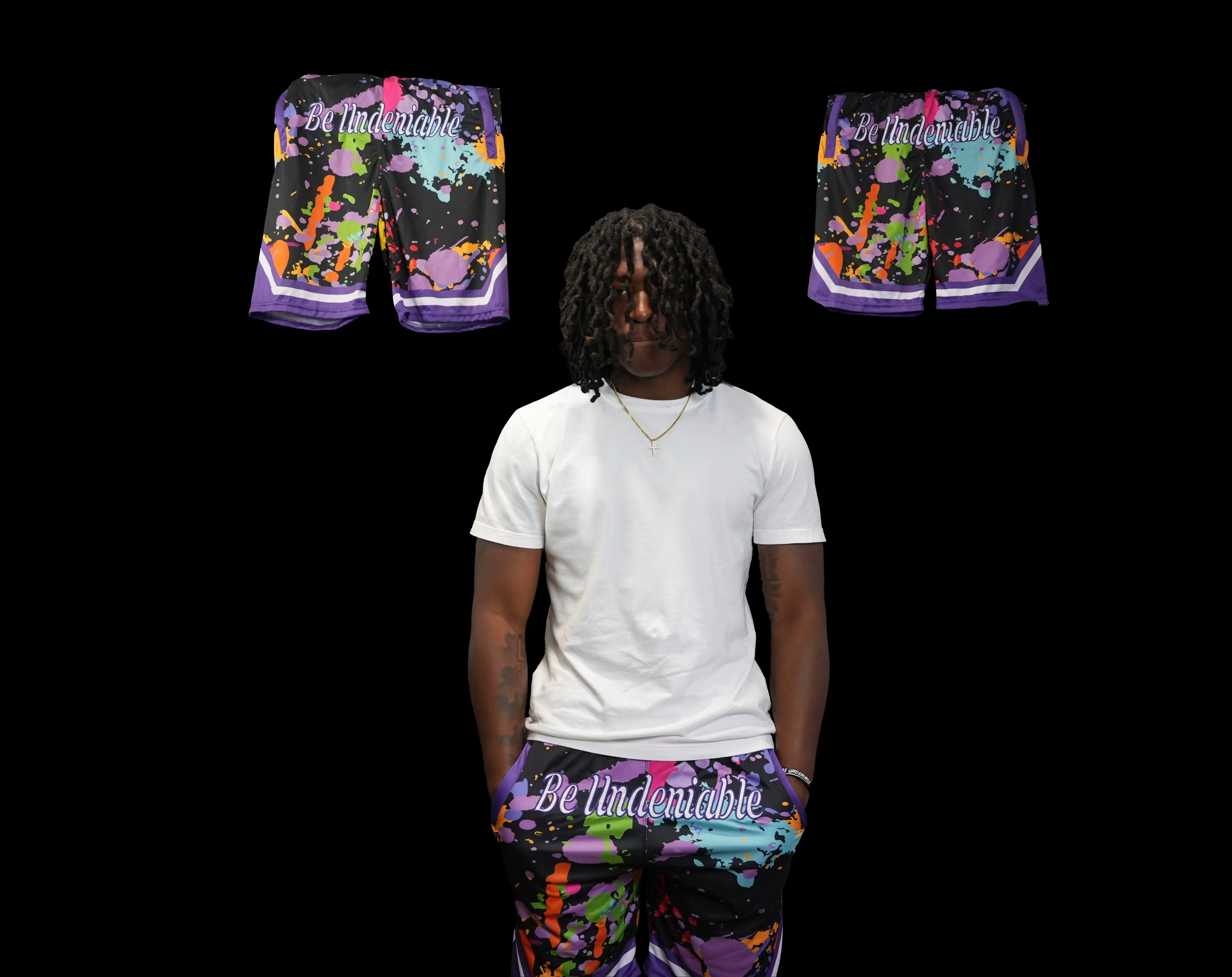 Be Undeniable "Splat" Mesh Shorts