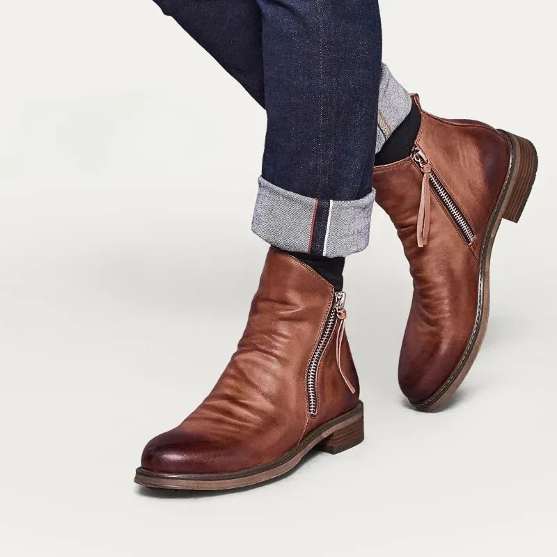 Bernardo Cavallino Leather Boots