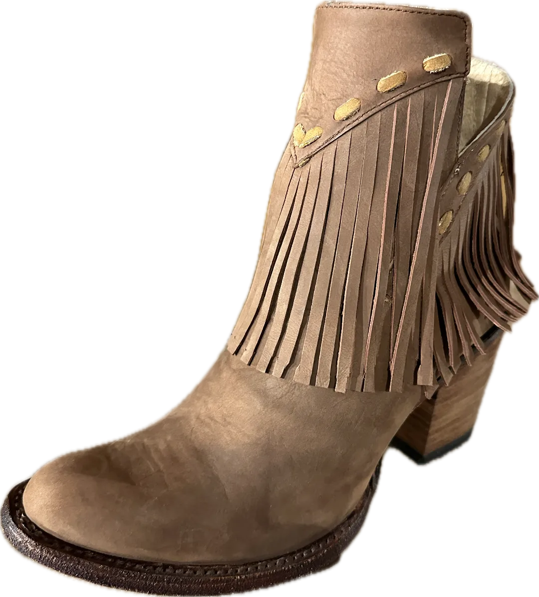 Circle G Women's Brown Fringe Round Toe Boots