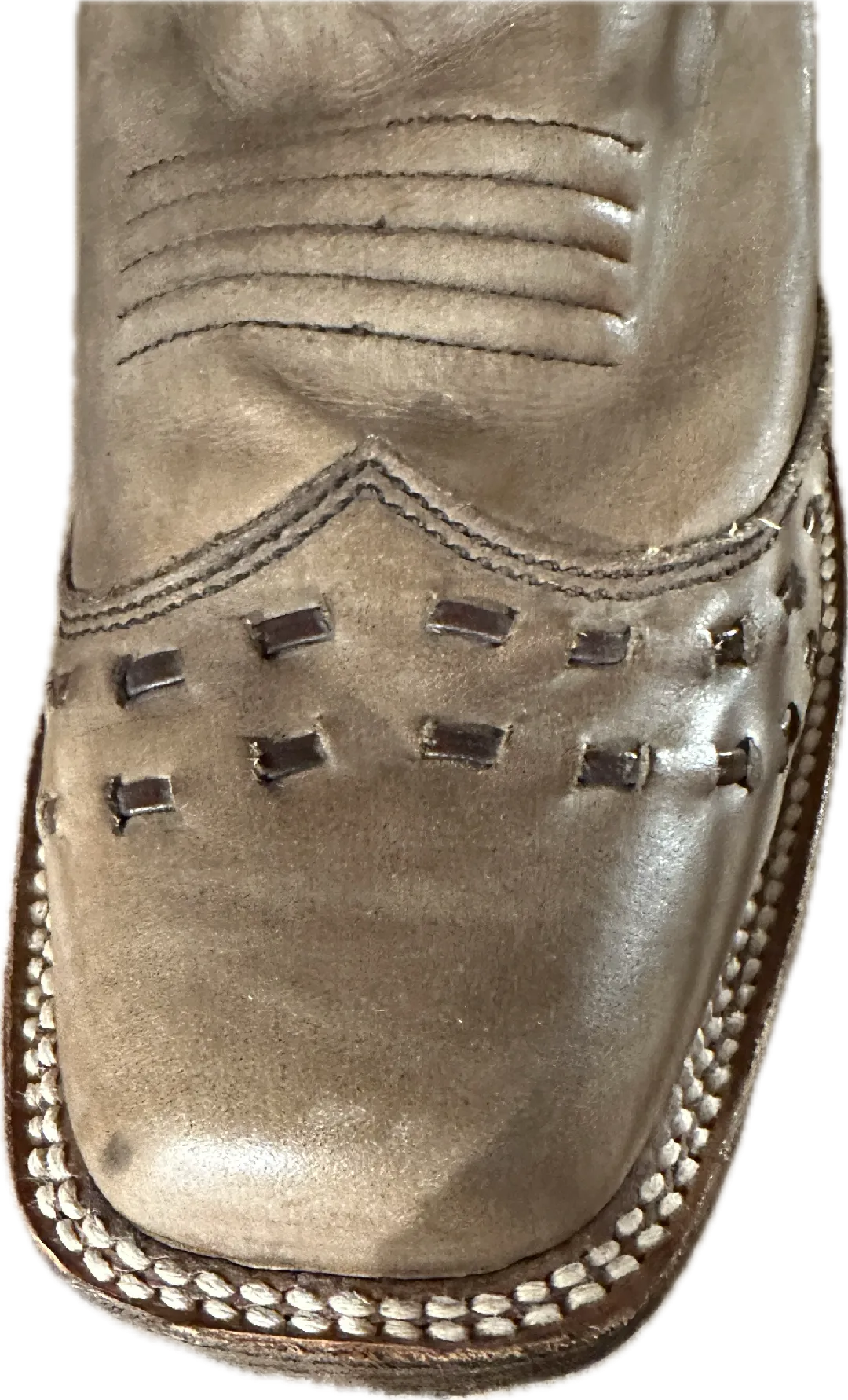 Corral Women's Square Toe Buck Stitch Toe & Top with Basket Weave on Shaft Boots