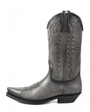 Cowboy Boots for Women and Men Handcrafted Grey Leather 1920s Texans