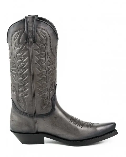 Cowboy Boots for Women and Men Handcrafted Grey Leather 1920s Texans
