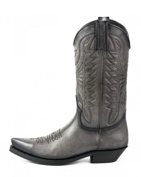 Cowboy Boots for Women and Men Handcrafted Grey Leather 1920s Texans
