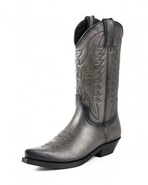 Cowboy Boots for Women and Men Handcrafted Grey Leather 1920s Texans