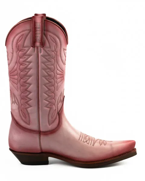 Cowboy Boots for Women and Men Handcrafted Pink Leather 1920s Texans