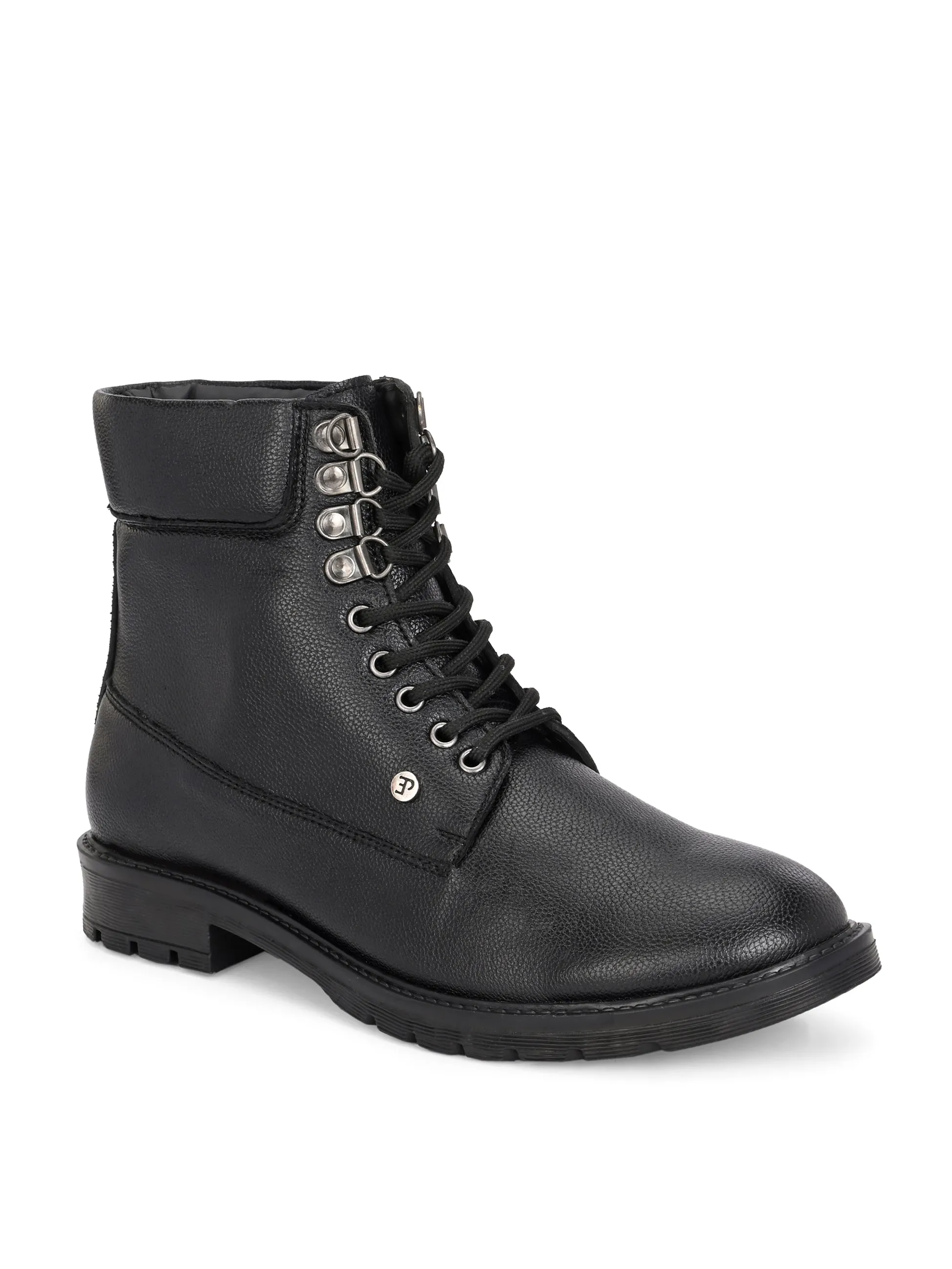 El Paso Men Faux Leather Casual Lace Up Boots
