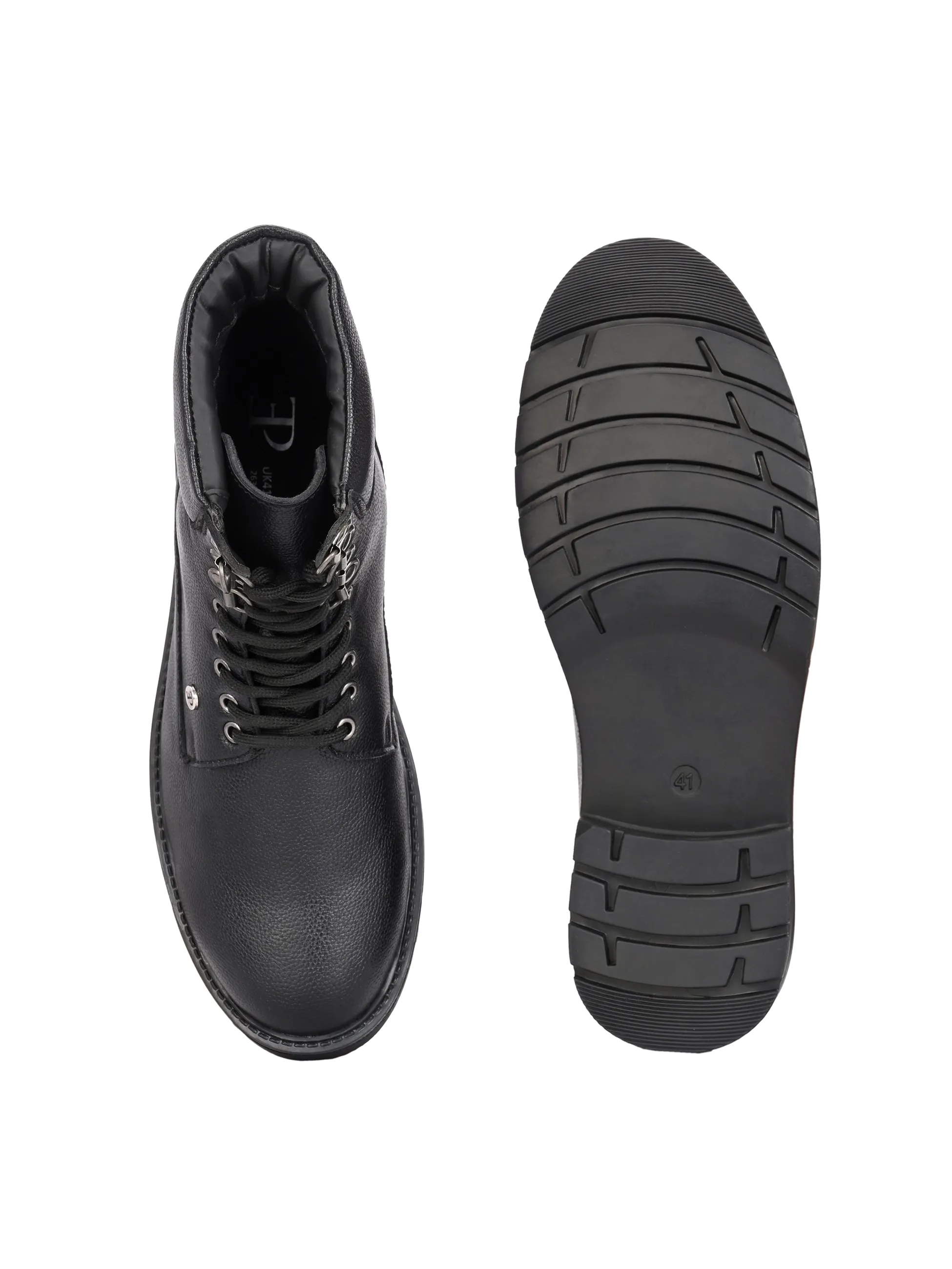 El Paso Men Faux Leather Casual Lace Up Boots