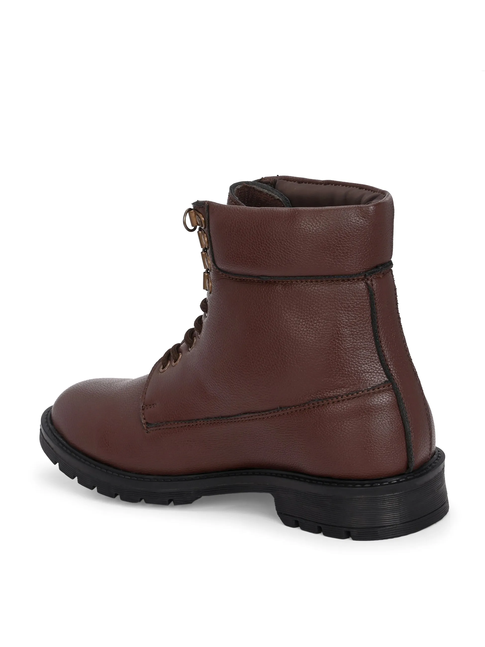 El Paso Men Faux Leather Casual Lace Up Boots