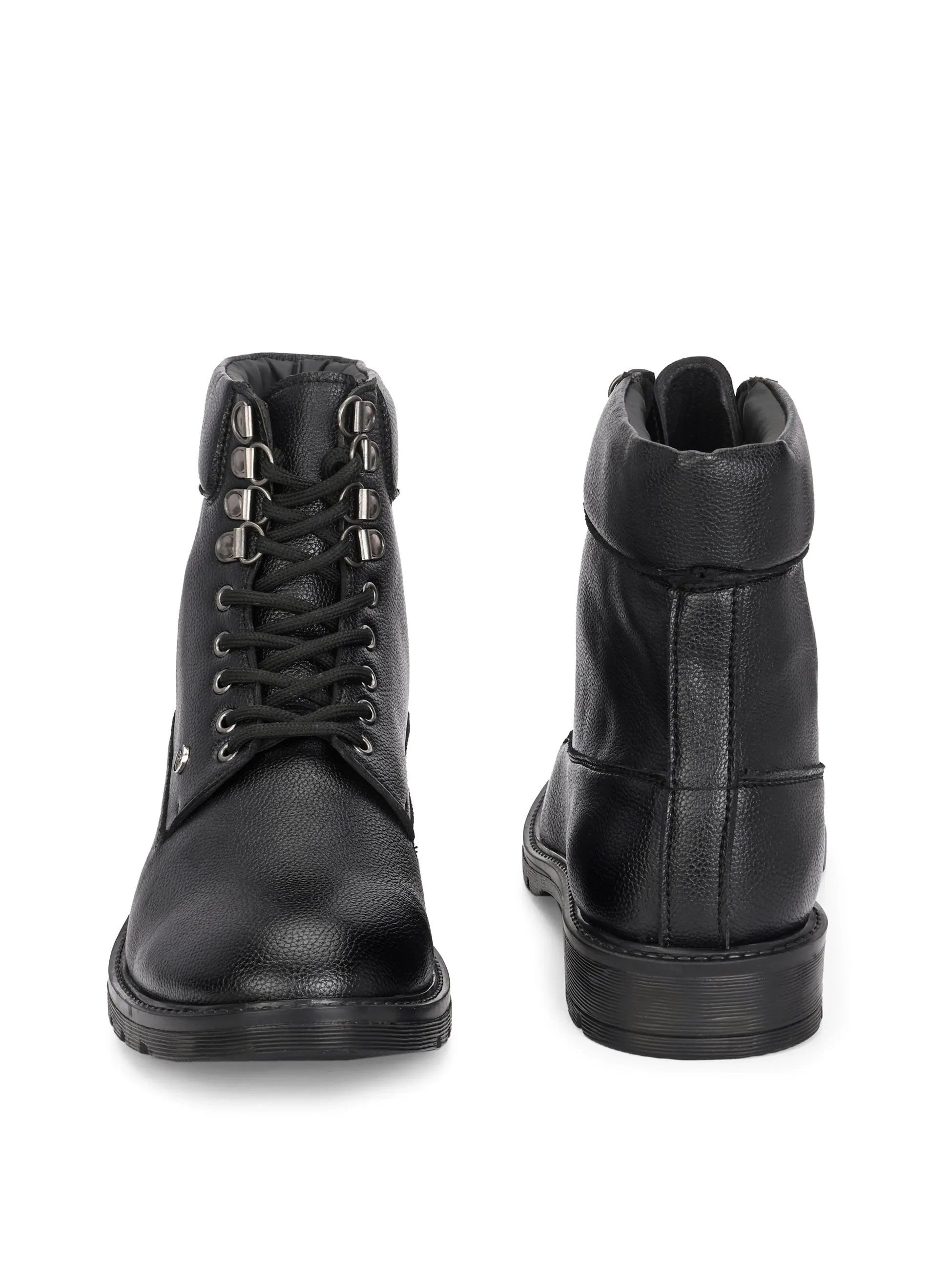 El Paso Men Faux Leather Casual Lace Up Boots