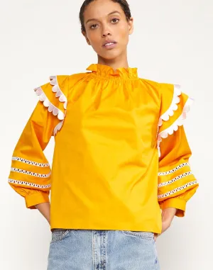 Elia Scallop Embroidered Top