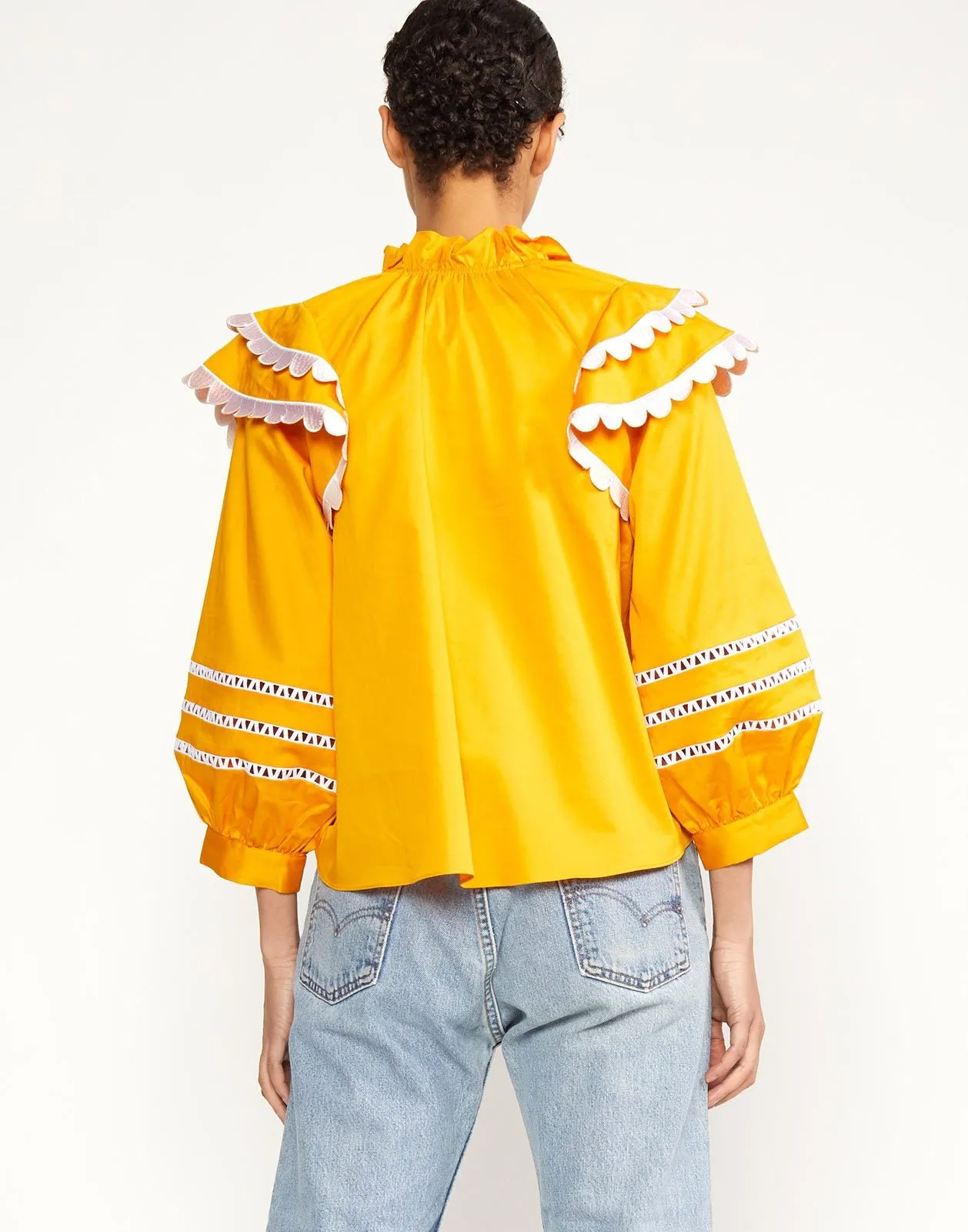 Elia Scallop Embroidered Top