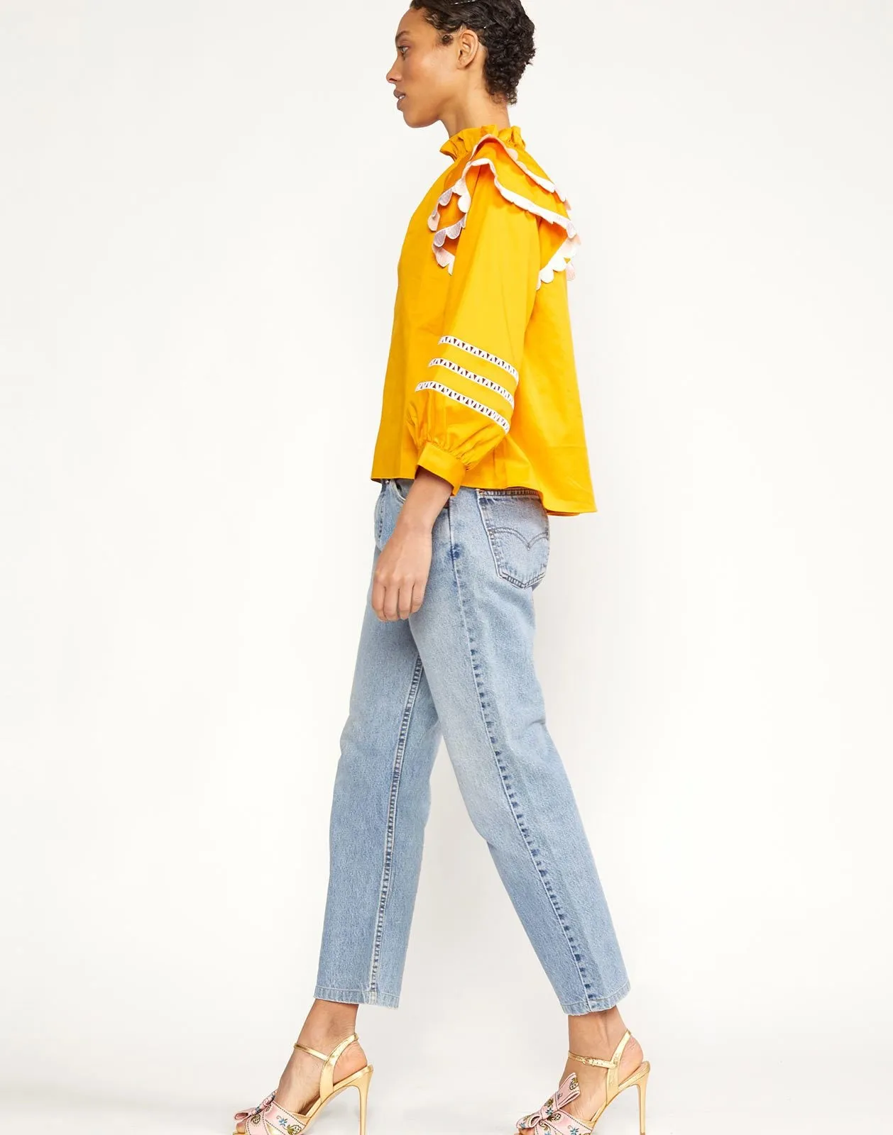 Elia Scallop Embroidered Top