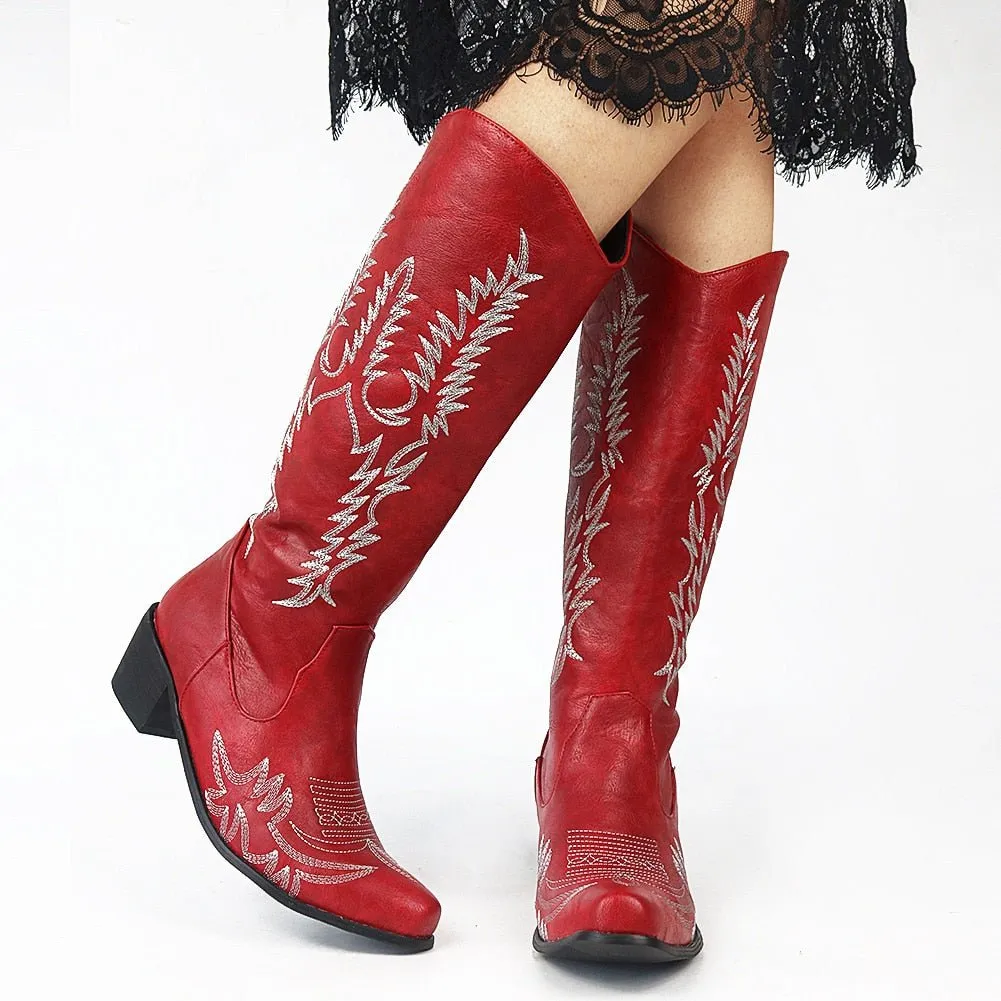Embroidery Classic Vintage Retro Cowgirls Women's Shoes