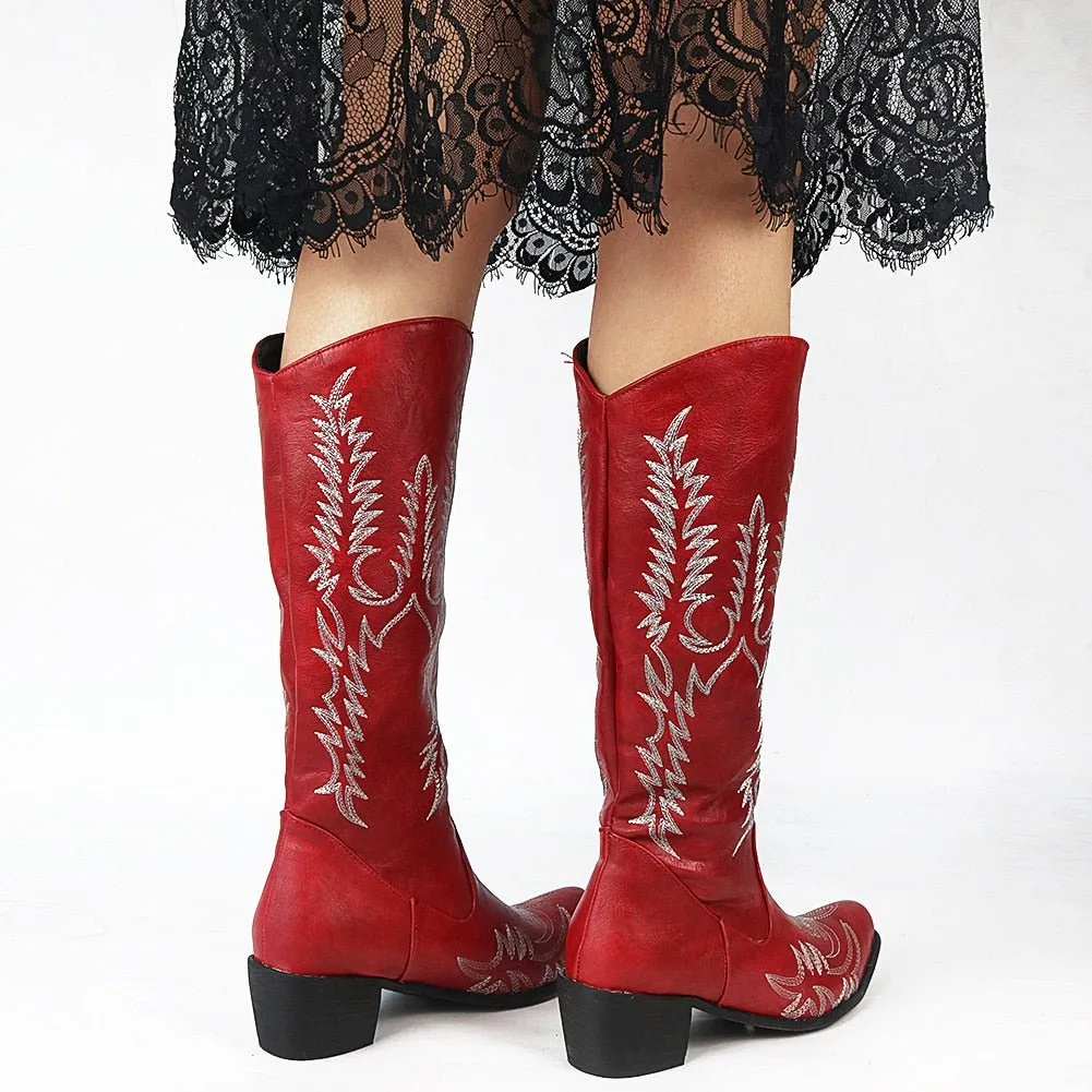 Embroidery Classic Vintage Retro Cowgirls Women's Shoes