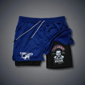 Escobar cocaine drug lord portrait 2 In 1 GYM PERFORMANCE SHORTS