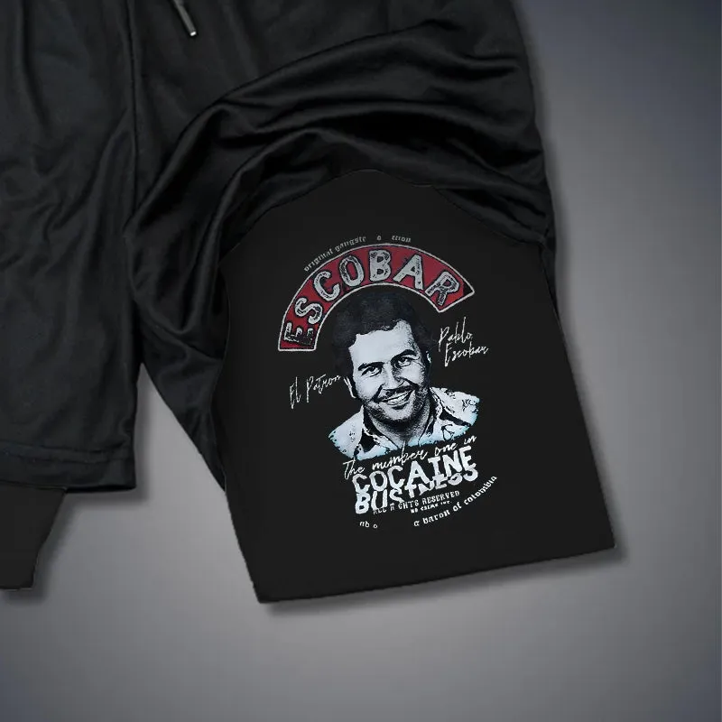 Escobar cocaine drug lord portrait 2 In 1 GYM PERFORMANCE SHORTS