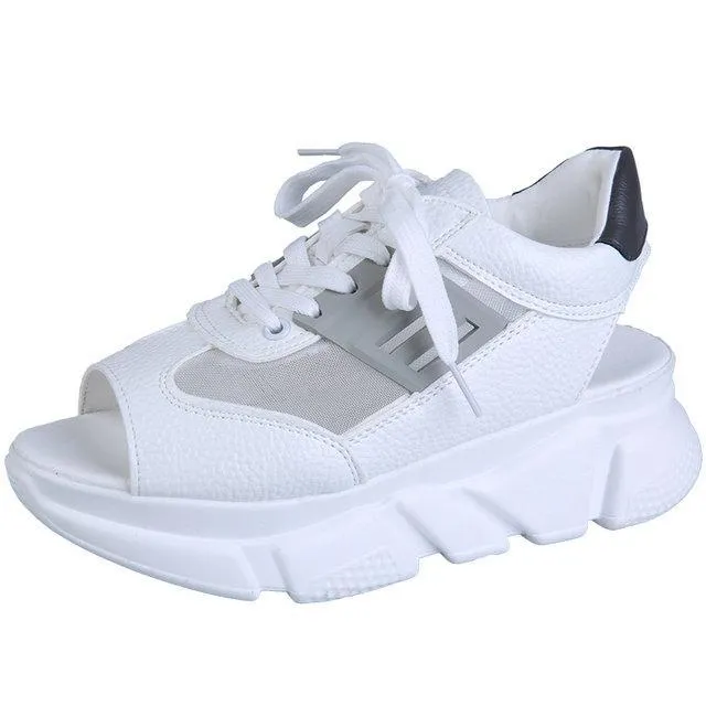 Fashion Women Sandals Platform Wedges Women Shoes Thick Heel Lace Up Sandals