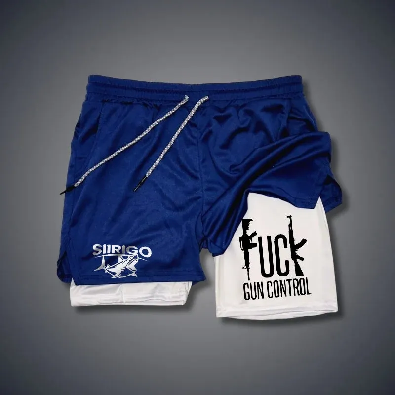 FUCK GUN CONTROL 2 In 1 GYM PERFORMANCE SHORTS