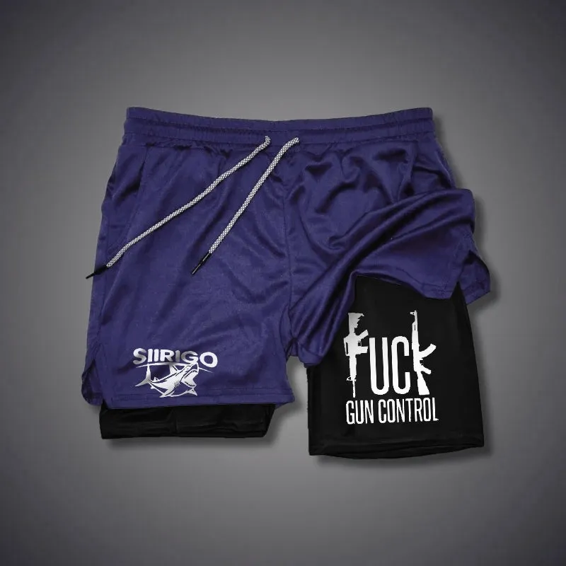 FUCK GUN CONTROL 2 In 1 GYM PERFORMANCE SHORTS