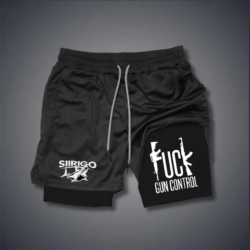 FUCK GUN CONTROL 2 In 1 GYM PERFORMANCE SHORTS