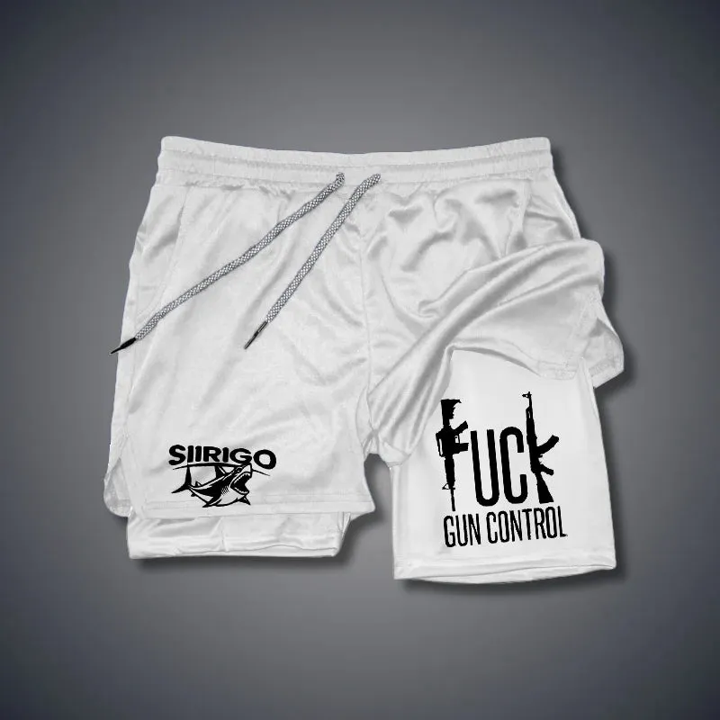 FUCK GUN CONTROL 2 In 1 GYM PERFORMANCE SHORTS