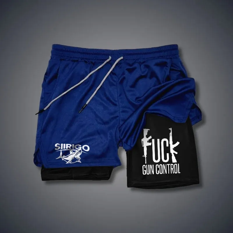 FUCK GUN CONTROL 2 In 1 GYM PERFORMANCE SHORTS
