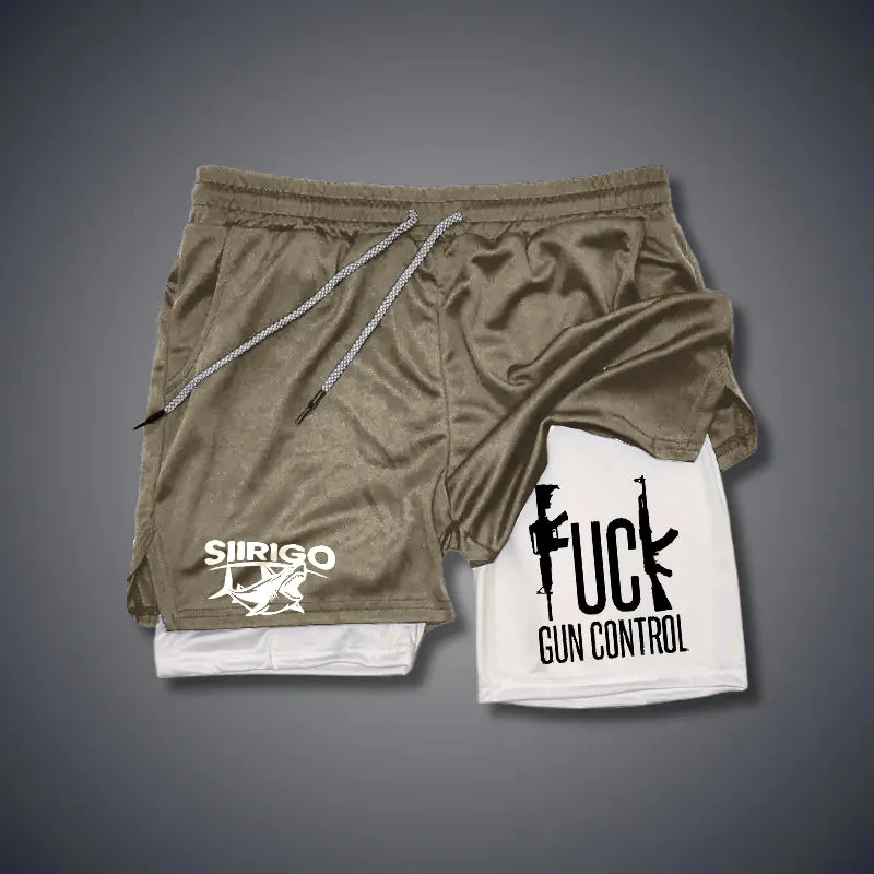 FUCK GUN CONTROL 2 In 1 GYM PERFORMANCE SHORTS