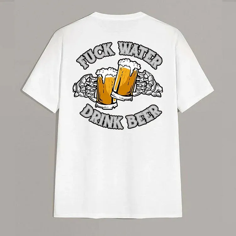 FUCK WATER DRINK BEER Cheerful Time 2 In 1 GYM PERFORMANCE SHORTS
