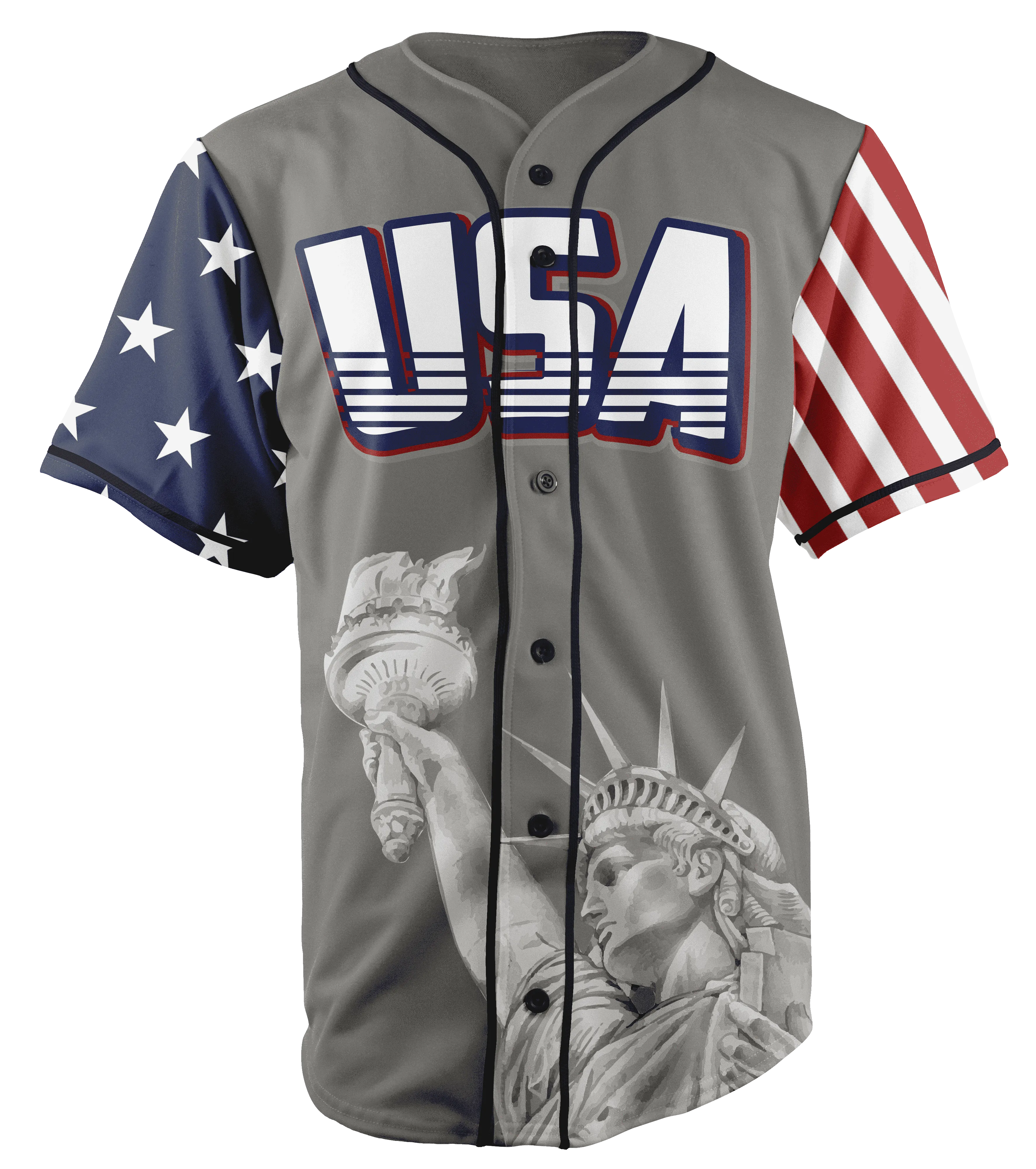Grey America #1 Baseball Jersey