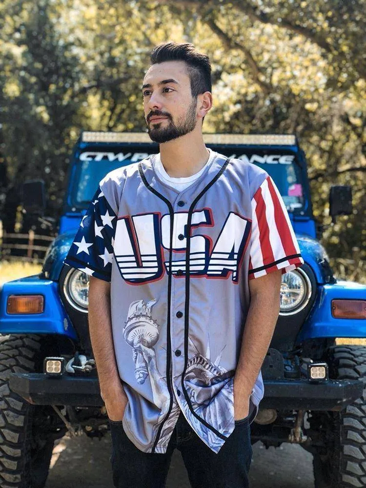 Grey America #1 Baseball Jersey
