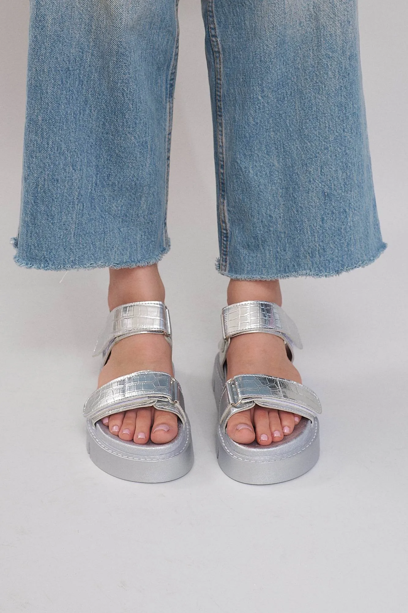 Haarlem Chunky Platform Sandals - Silver