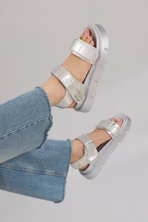 Haarlem Chunky Platform Sandals - Silver