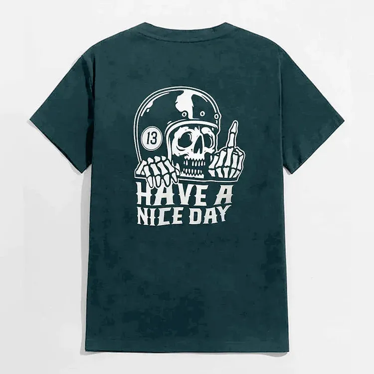 HAVE A NICE DAY Skull with Helmet 2 In 1 GYM PERFORMANCE SHORTS