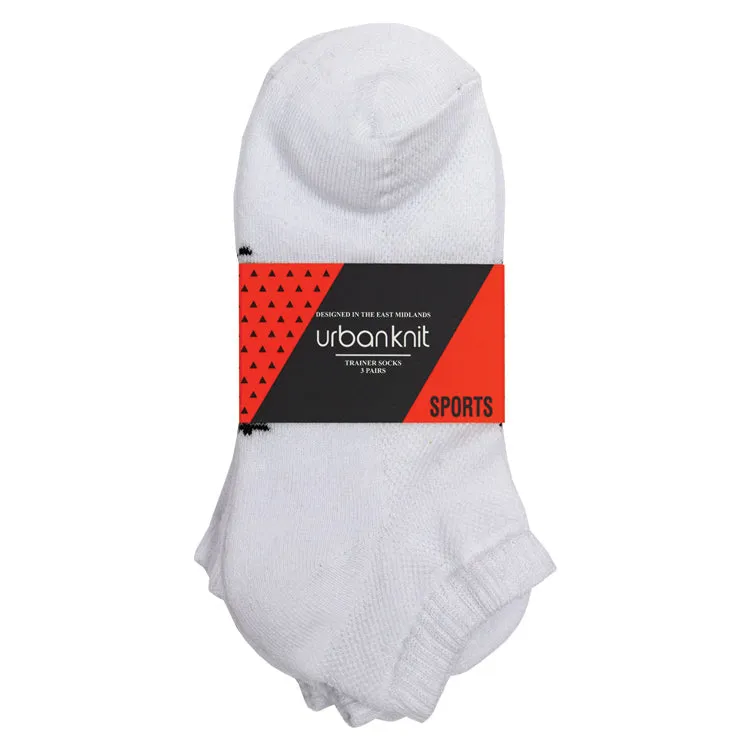 Ladies 3PR White Sports Trainer Socks