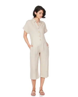 Lily Buttoned Jumpsuit - Nude