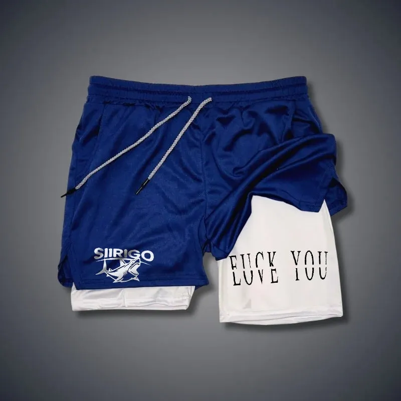 Love You Fk You 2 In 1 GYM PERFORMANCE SHORTS