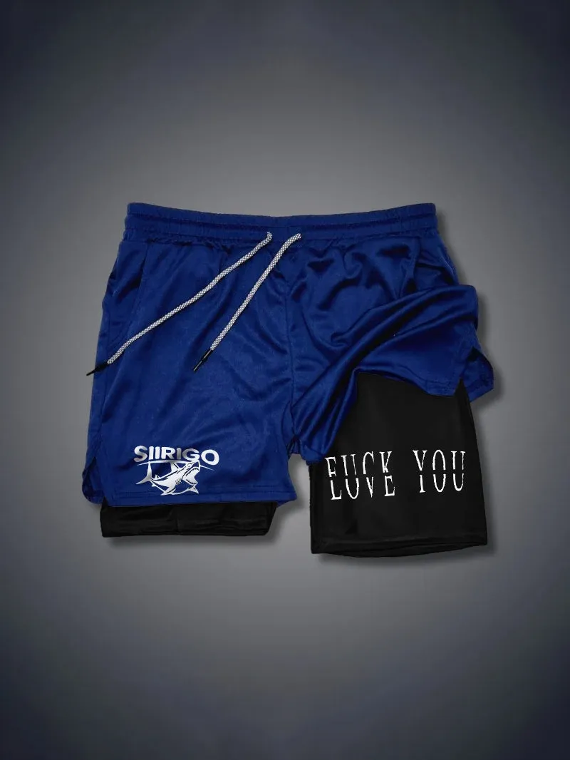 Love You Fk You 2 In 1 GYM PERFORMANCE SHORTS