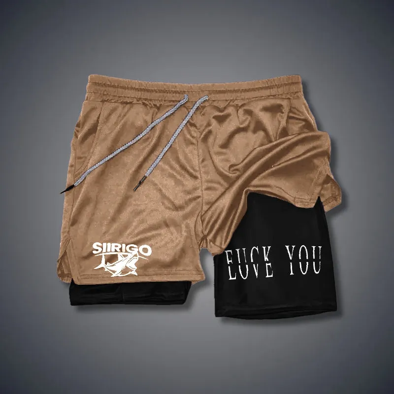 Love You Fk You 2 In 1 GYM PERFORMANCE SHORTS
