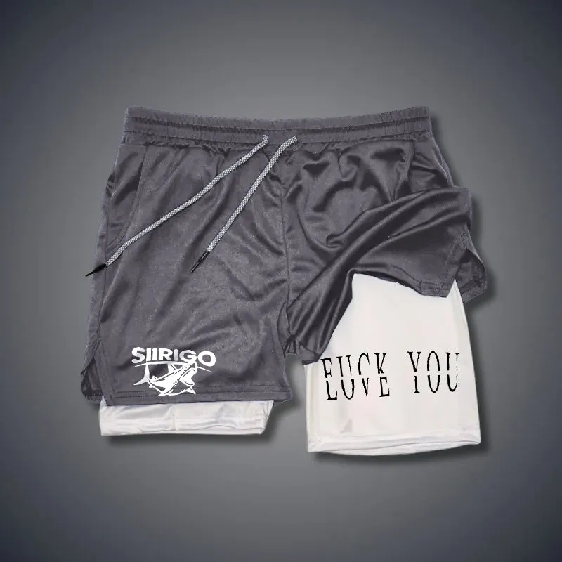 Love You Fk You 2 In 1 GYM PERFORMANCE SHORTS